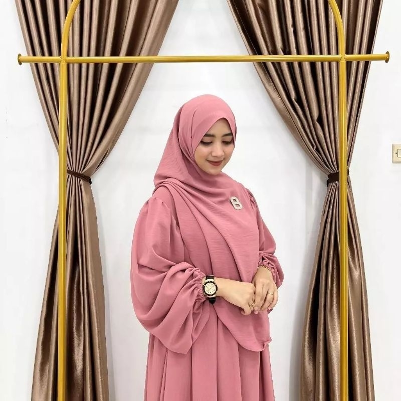 GAMIS CRINKLE SET HIJAB KEKINIAN VIRAL TERBARU-2