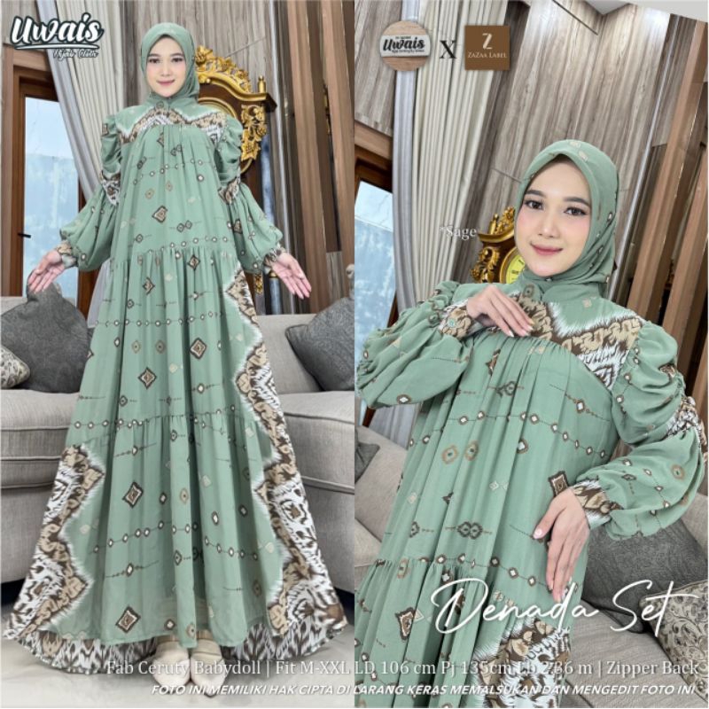 Denada Set:Dapat Dress & Jilbabnya ya sista cantik,ORI Brand Uwais,Brand Termurah ya dsini