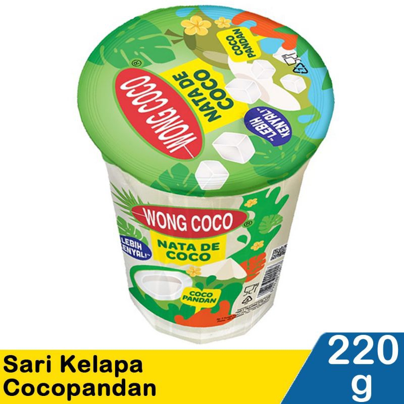 

Nata de coco Wong Coco Sari Kelapa Cocopandan 220gram