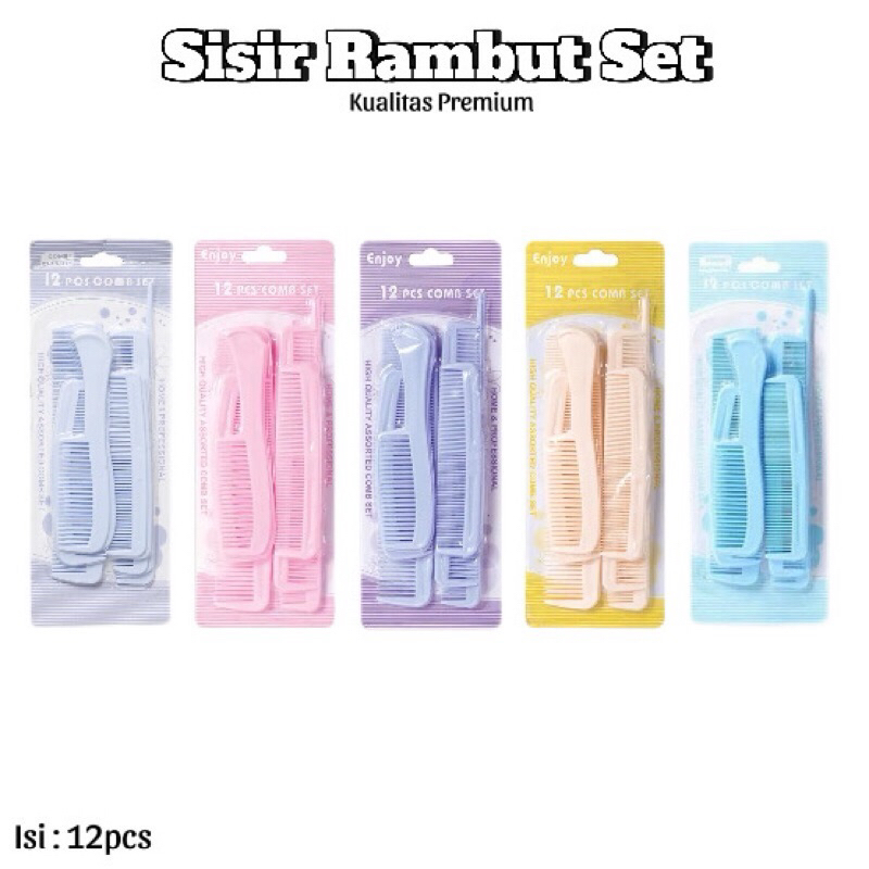 Sisir Rambut Set / Sisir Rambut Isi 12pcs
