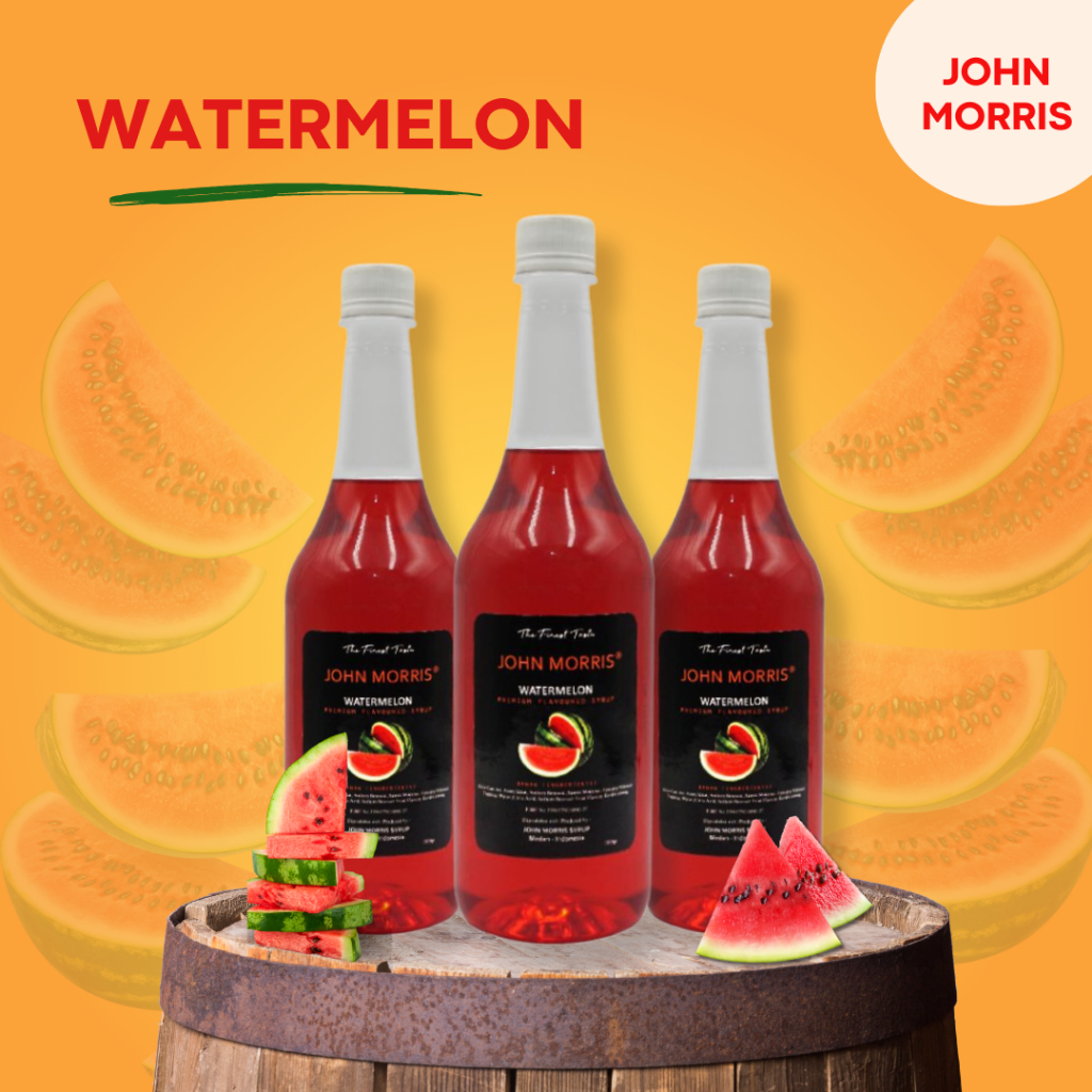 

JOHN MORRIS Premium Flavoured Syrup Watermelon 1000 ml / Sirup Rasa Buah Semangka 1 Liter / Water Melon Flavour 1 L / Sirop perisa rasa watermellon untuk campuran minuman