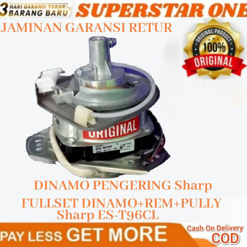 Dinamo Pengering Sharp FULLSET Dinamo+Rem+Pully Sharp ES-T96CL