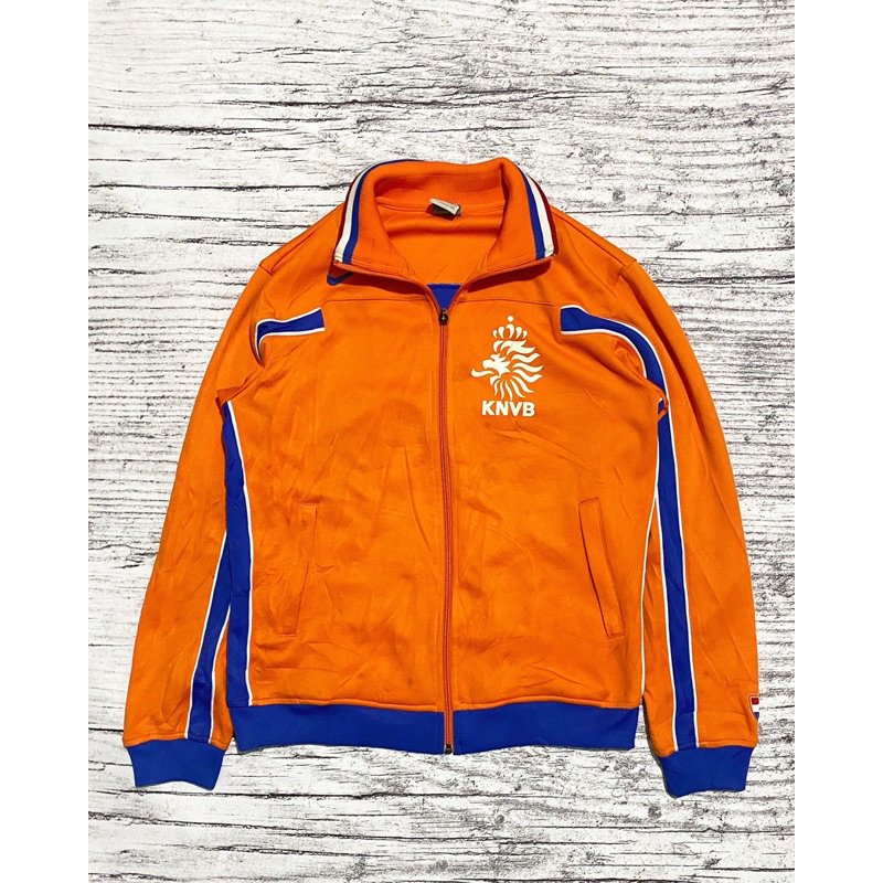 Tracktop jaket bola olahraga Nike vintage Belanda 2007 second