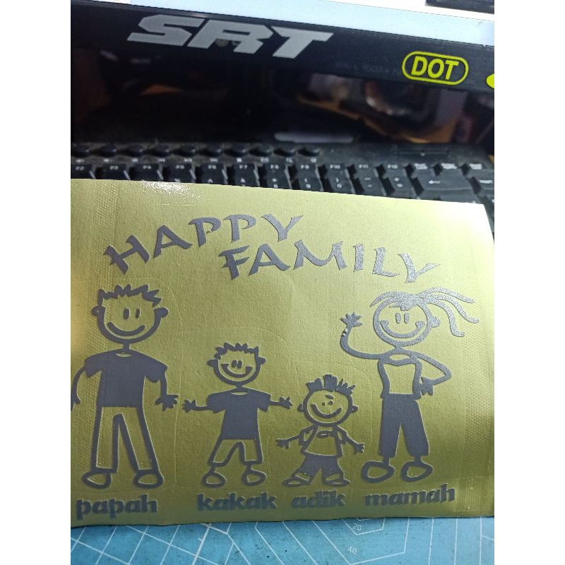 cutting sticker happy family keren sticker kaca mobil happy family