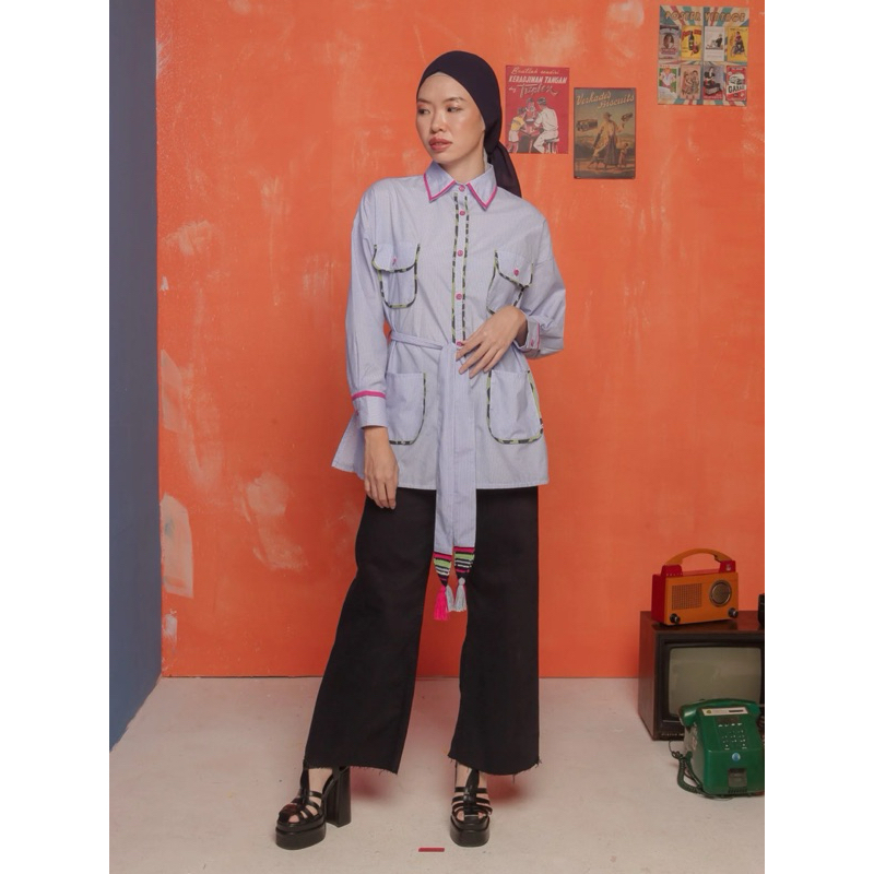 Virly Shirt Blue Aleza Label