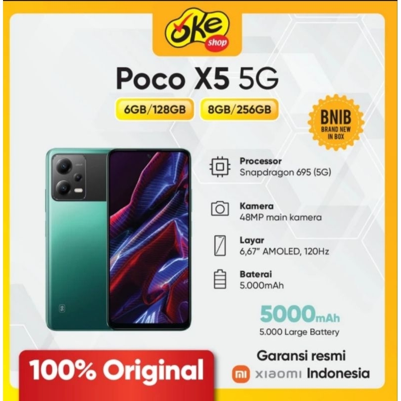 Xiaomi Poco X5 5G ( Ram 8/ 256GB) - Garanai Resmi