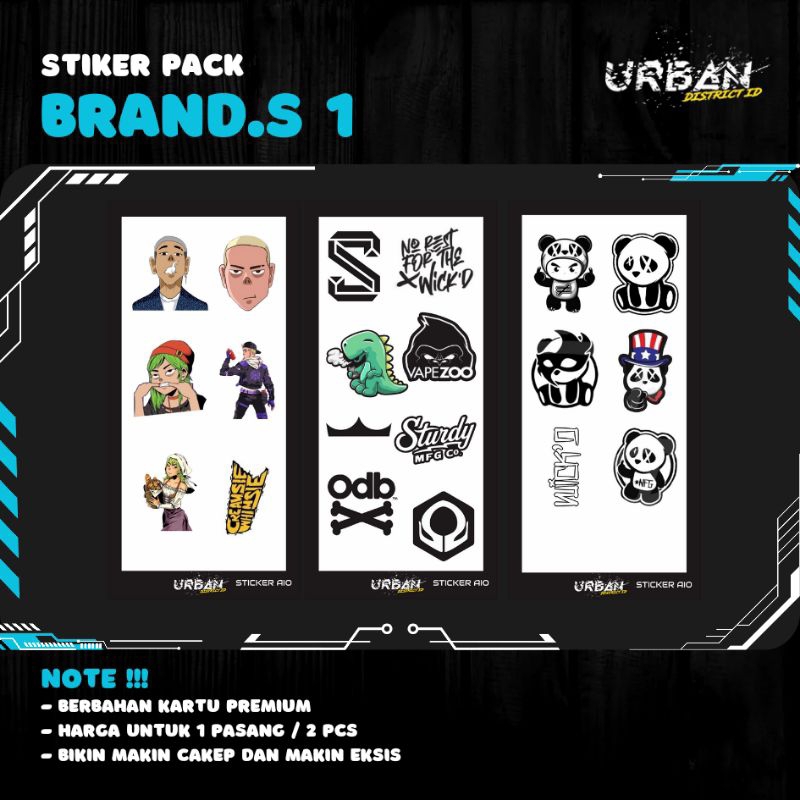 

URB.Style - Stiker / Sticker AIO Pack Brand Series 1 By URBAN DISTRICT ID