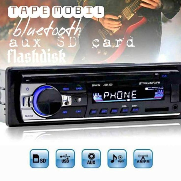 TcQ Zeepin Tape audio mobil bluetooth car MP3  single din  Tape Mobil  Head unit  lagu  musik  ampli