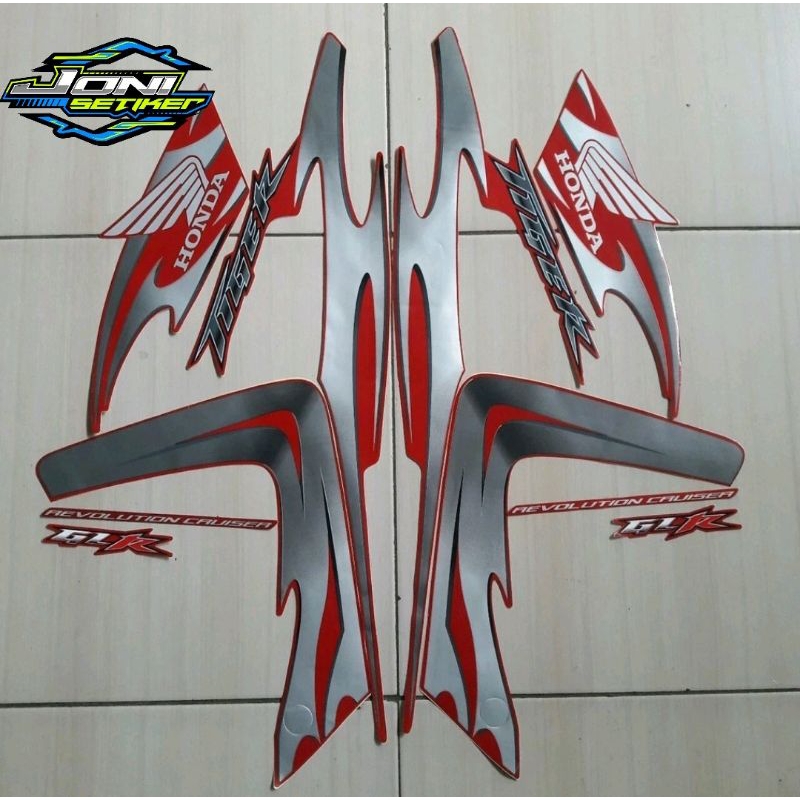 Striping Stiker Motor Honda Tiger Revo 2008 merah