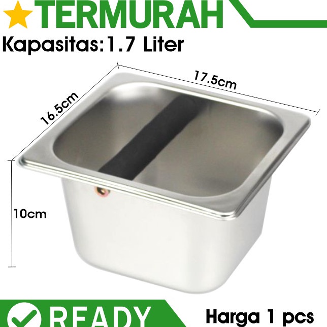fJ Knock Box Wadah Kopi Espresso Waste Container coffee ampas stainless