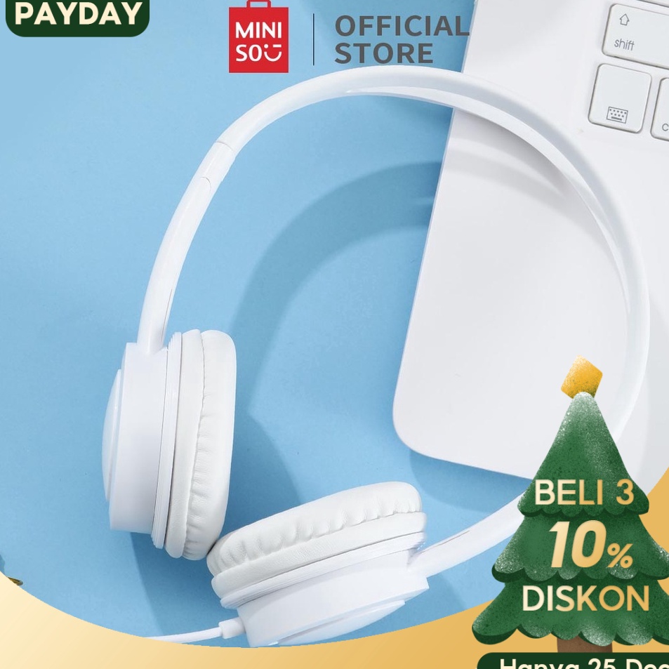 Baru MINISO Headphone Headset Earphone On Ear Headphone Bando berkabel kecil dan indah Musik Playing