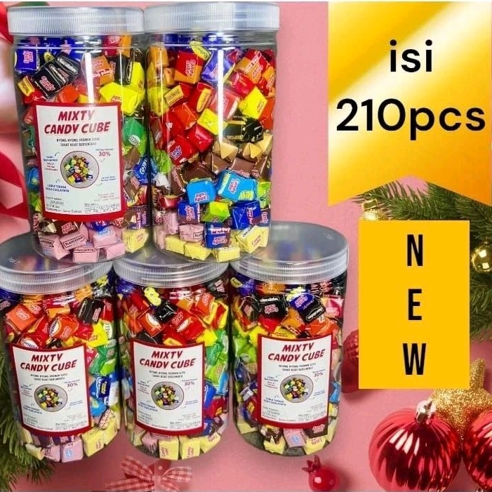PERMEN COKLAT MIXTY CANDYCUBE 1toples 210pcs - PERMEN COKELT VIRAL CANDY CUBE ANEKA RASA MIX SUSU CO