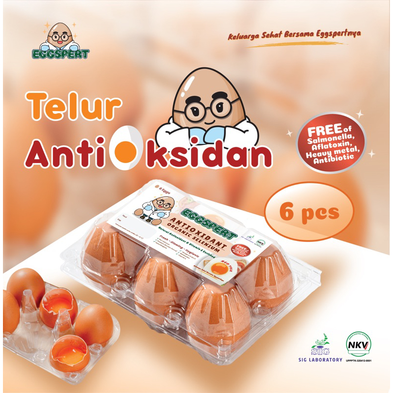 

Eggspert Telur Ayam Antioksidan (Organik Selenium) Kemasan Isi 6pcs