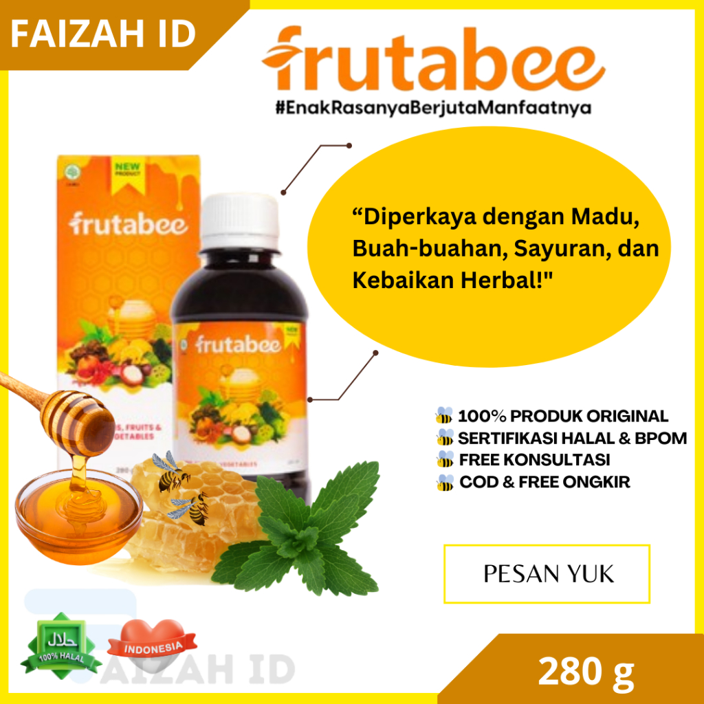 

Frutabee Madu Yang Diformulasikan Khusus Dengan Menggunakan Nano Technology 100% Original BPOM