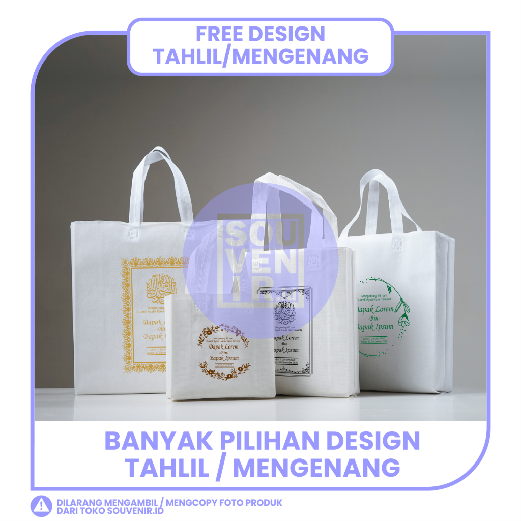 

TAS GOODIEBAG UNTUK TAHLIL/ MENGENANG KEMATIAN COSTOM (FREE DESIGN)