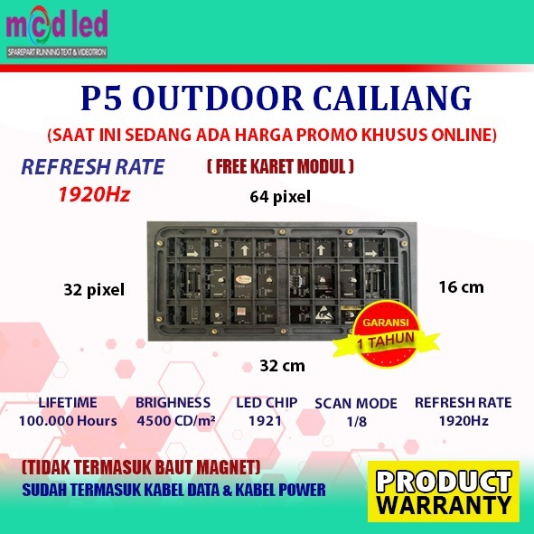 MODUL PANEL MODULE P4 P5 P8 RGB FULL COLOR OUTDOOR FREE KARET