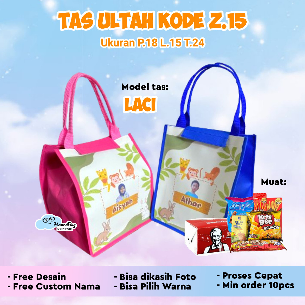TAS ULTAH LACI BAG TERLARIS /TAS ULTAH / TAS ULANG TAHUN/ GOODIE  BAG ULTAH/ SOUVENIR ULTAH/ TAS ULT