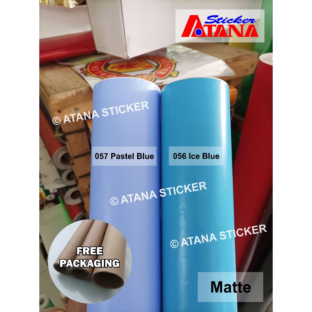 Skotlet Biru Muda Doff Ice Blue Pastel Blue Candy Dop Matte Cutting Stiker Anti Gores Papan Iklan Re