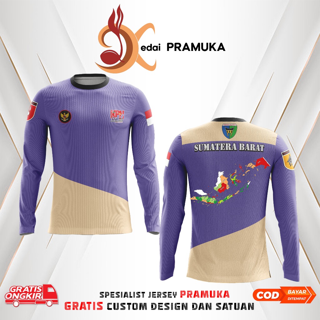 BAJU PRAMUKA FULL PRINTING GRATIS DESAIN