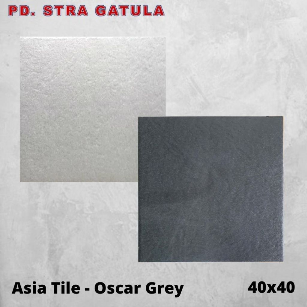 Keramik ASIA TILE 40x40 Oscar Black/ Grey - Keramik Teras - Keramik Kasar - Keramik matt