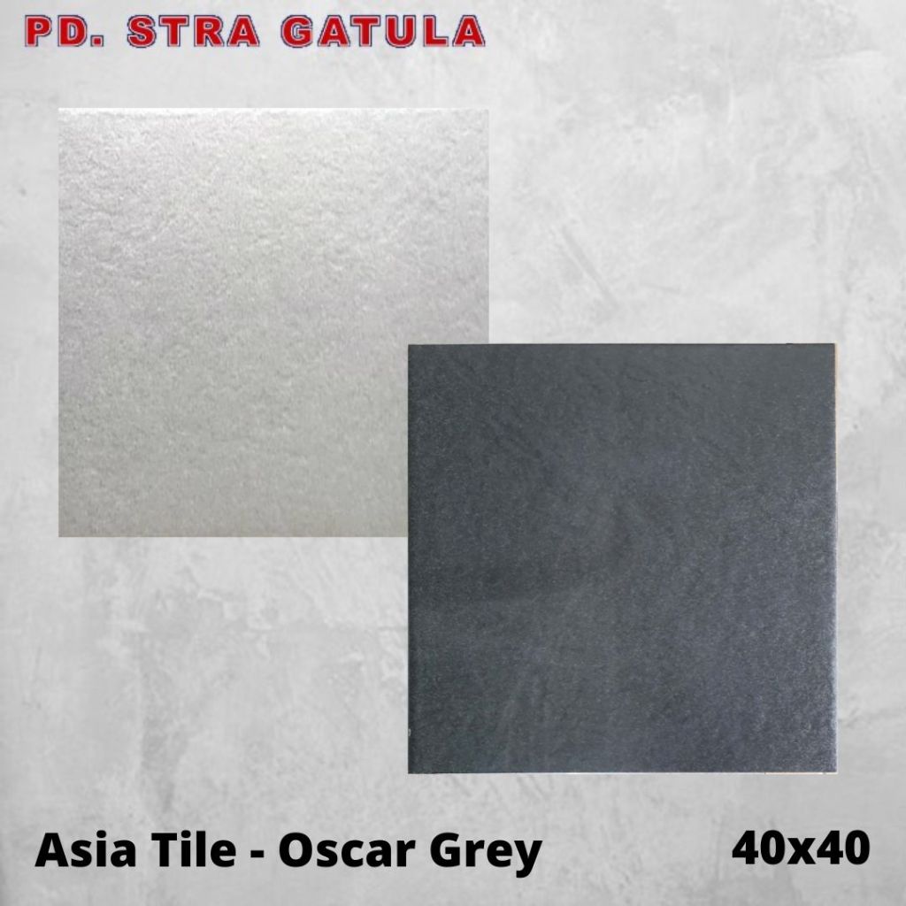 (Invoice) Keramik ASIA TILE 40x40 Oscar Black/ Grey - Keramik Teras - Keramik Kasar - Keramik matt