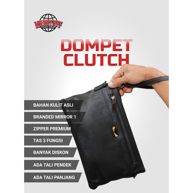 Handbag Clutch Pria Kulit Branded Mirip Fendi