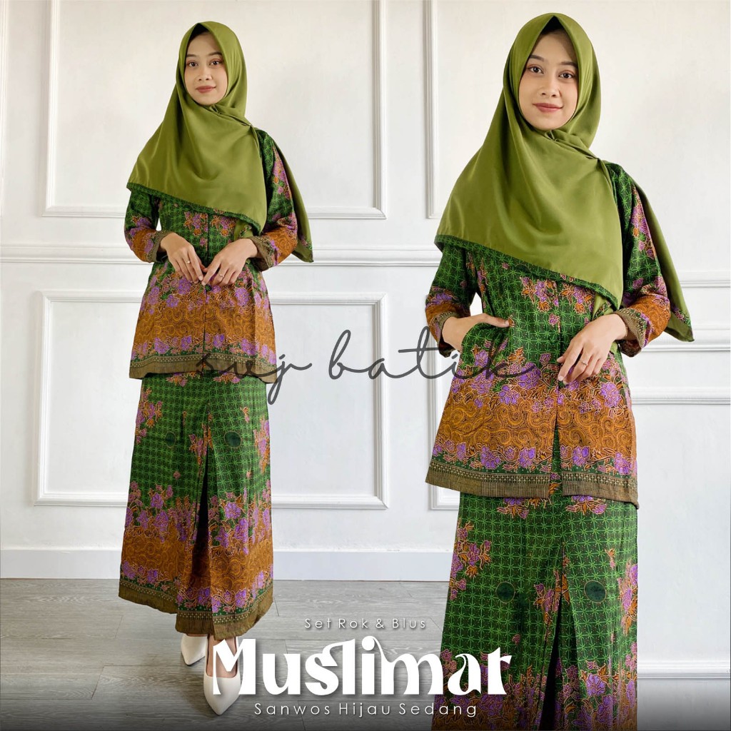 original [svj] gamis muslimat nu terbaru 2024 bahan sanwos semisutra size m,-xxxl ori svj batik