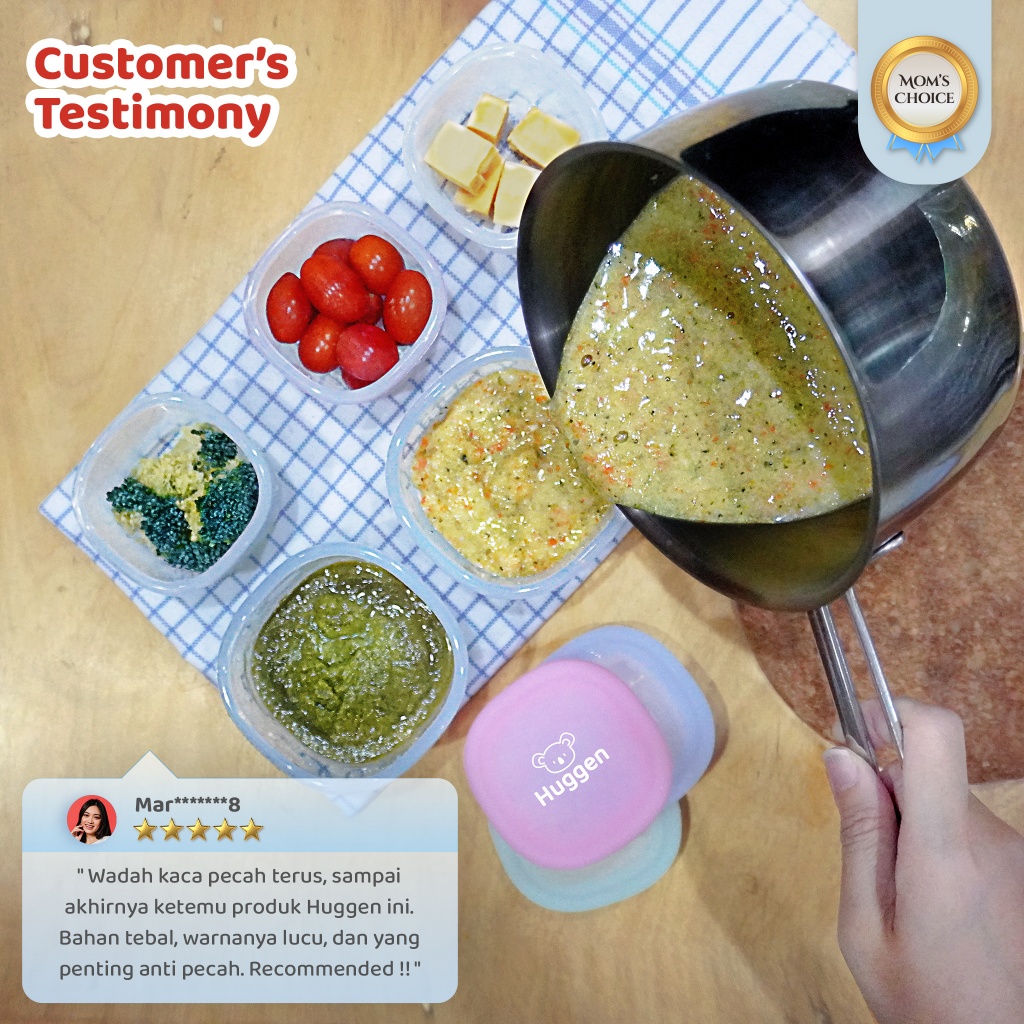 New COCOMALL Baby Food Container Mpasi 2pcs - Wadah Mpasi Tahan Panas Untuk Kukus - Wadah Mpasi Kaca