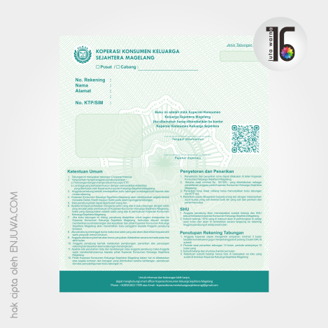 

Buku Tabungan / Book Bank Koperasi, BPR, dll bersecurity Design seperti passport