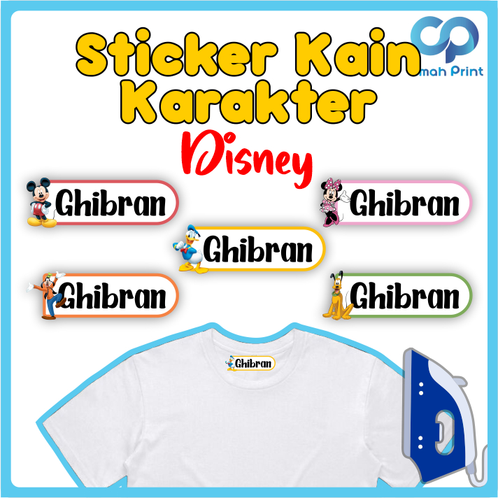 

Stiker Kain Mickey Mouse Custom Isi 40 Pcs Anti Air dan Tahan Lama Bisa Menempel Di Kain