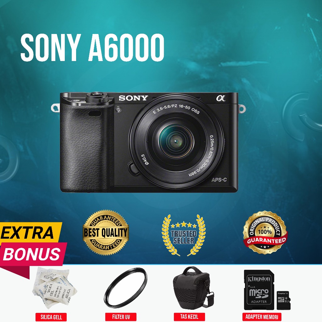 [GUBUK KAMERA] MIRRORLESS SONY ALPHA A6000 KIT 16-50MM OSS MURAH NORMAL ORIGINAL (SECOND)