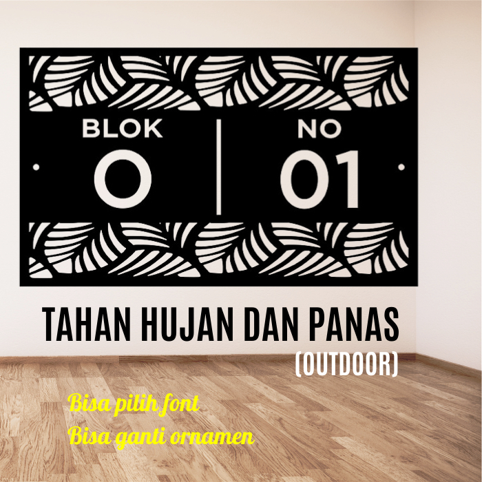 Nomor Rumah / Nomer Rumah Bahan Acrylic Akrilik / Laser Cutting Model Daun