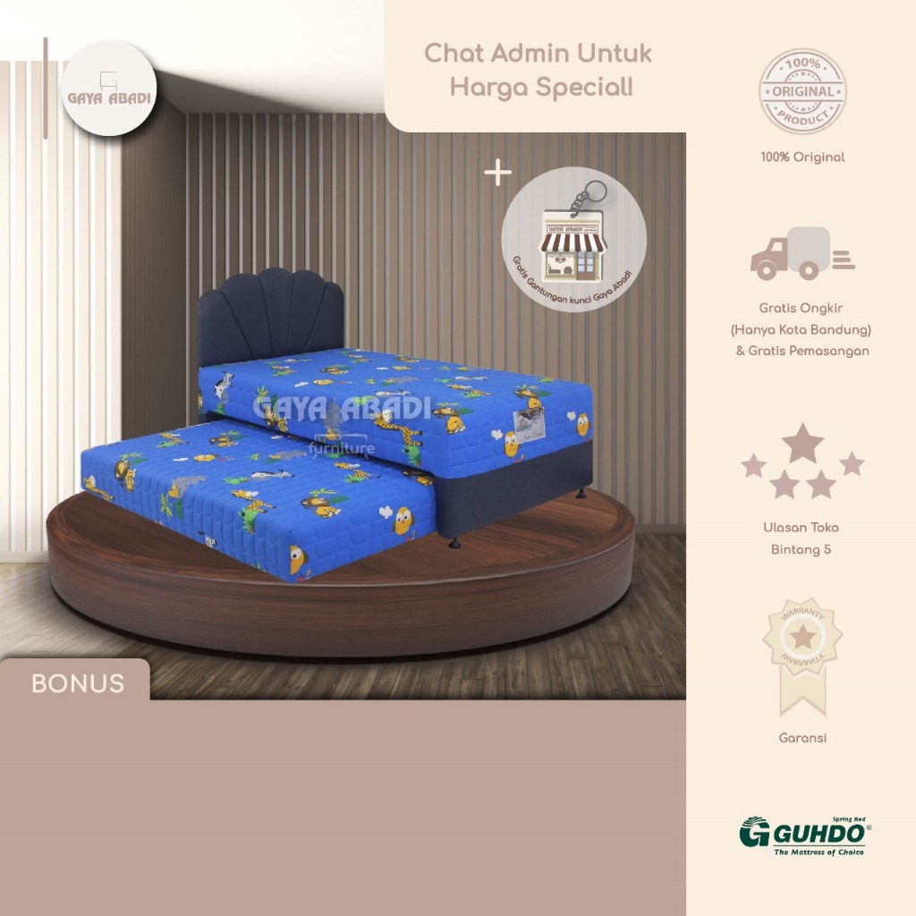 Springbed Guhdo  2 in 1 Prima Kids/Kasur Sorong 2 in 1 Prima Kids-Guhdo Springbed