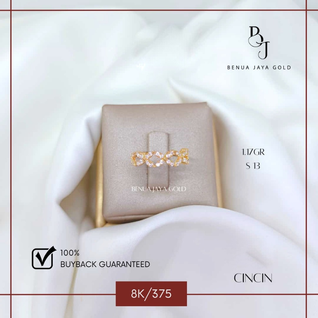 Cincin Fashion Diamond Look Emas 8K/375