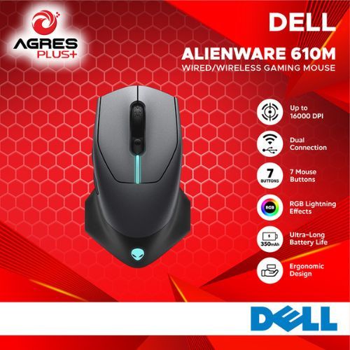 DELL Alienware Mouse Gaming Wireless 610M Micro Switch Dual Mode KADO AGP