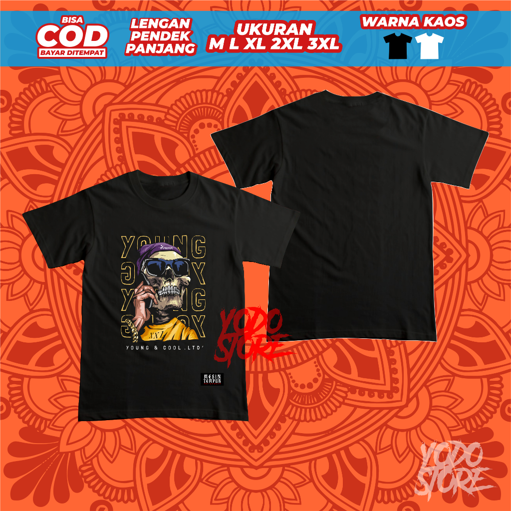 Kaos Distro Baju Tshirt Murah Tengkorak