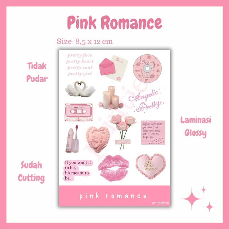 

[1 lbr] kisscut sticker sheet pink romance