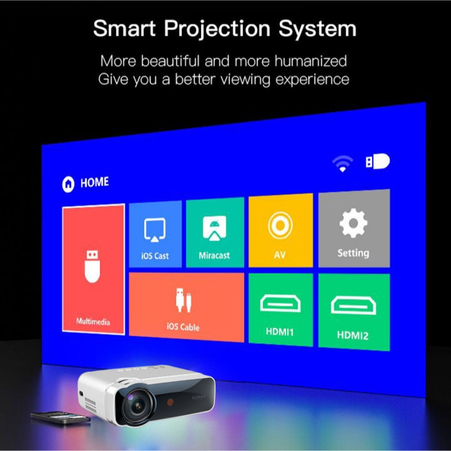 Proyektor 150 Ezzrale EZ320 Mini Led Projector ANSI Single LCD Mirror