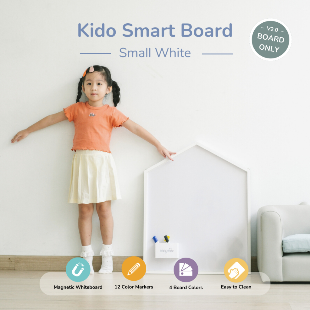 

[SMALL] WHITE - Magnetic Kido Smart Board by Kido Dido