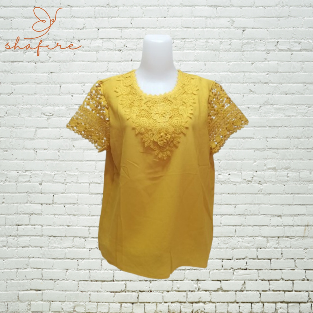 ATASAN BLUS SILKY BANGKOK KOMBINASI BROKAT IMPORT - LD 106CM - LANO0889587