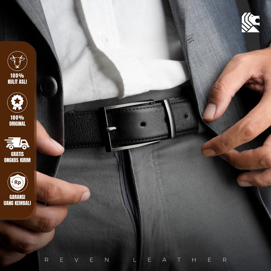 Ikat Pinggang Kulit Sabuk Ultimate Premium Belt Bahan 100% Kulit Sapi Asli Fashion Cowok Pria Origin