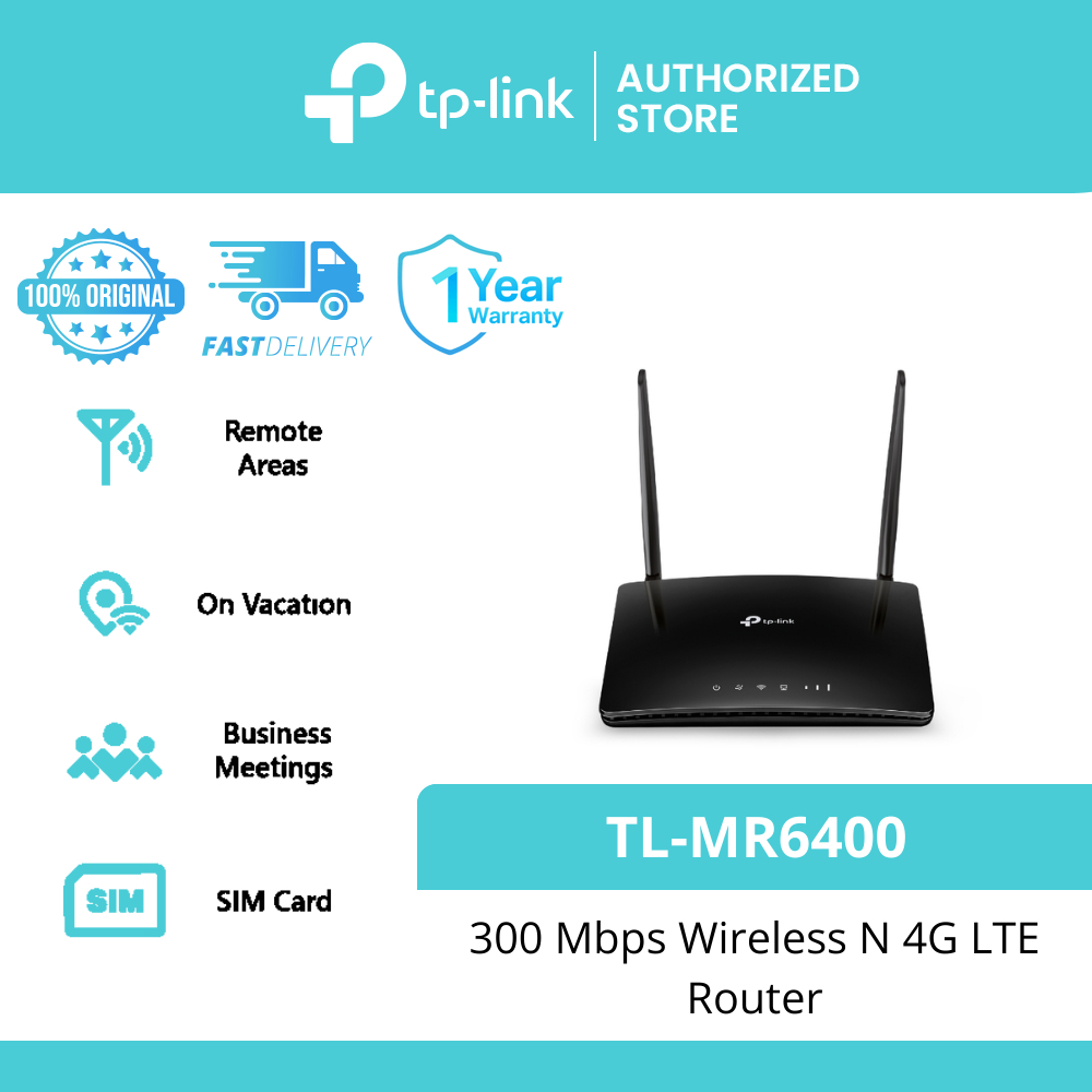 TP Link 4G pembagi jaringan tanpa kabel TL-MR6400 N300 mendukung SIM kartu pembagi router WIFI pemba