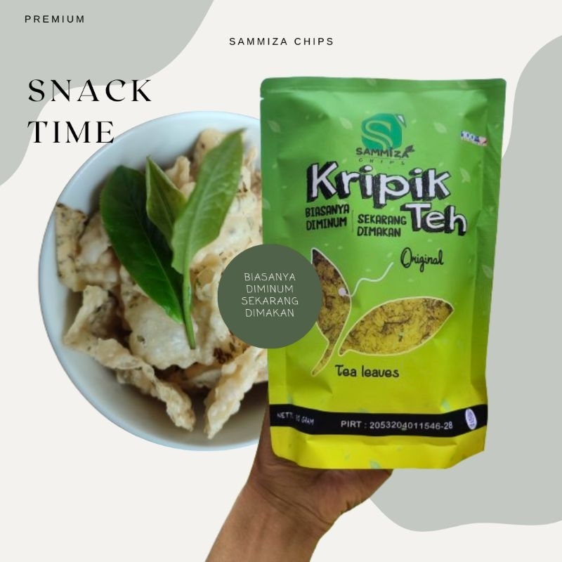 

Kripik Daun teh kemasan Premium Rasa Original