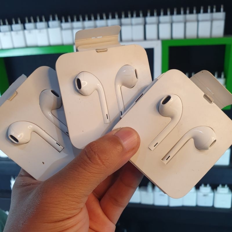 Headset ip Earphone Lightning Earpods Copotan Hp 14 13 12 8 7 xr xs x pro Max Exx Ibox Original 100%