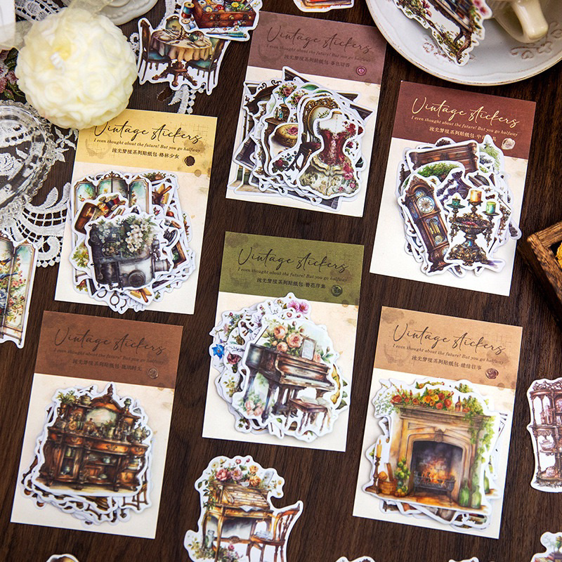 

Sticker perabot rumah toko retro vintage series