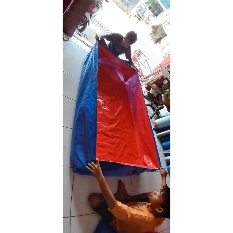 Terpal Kolam Ikan Lele A12 Uk 100x200cm Tinggi 50cm