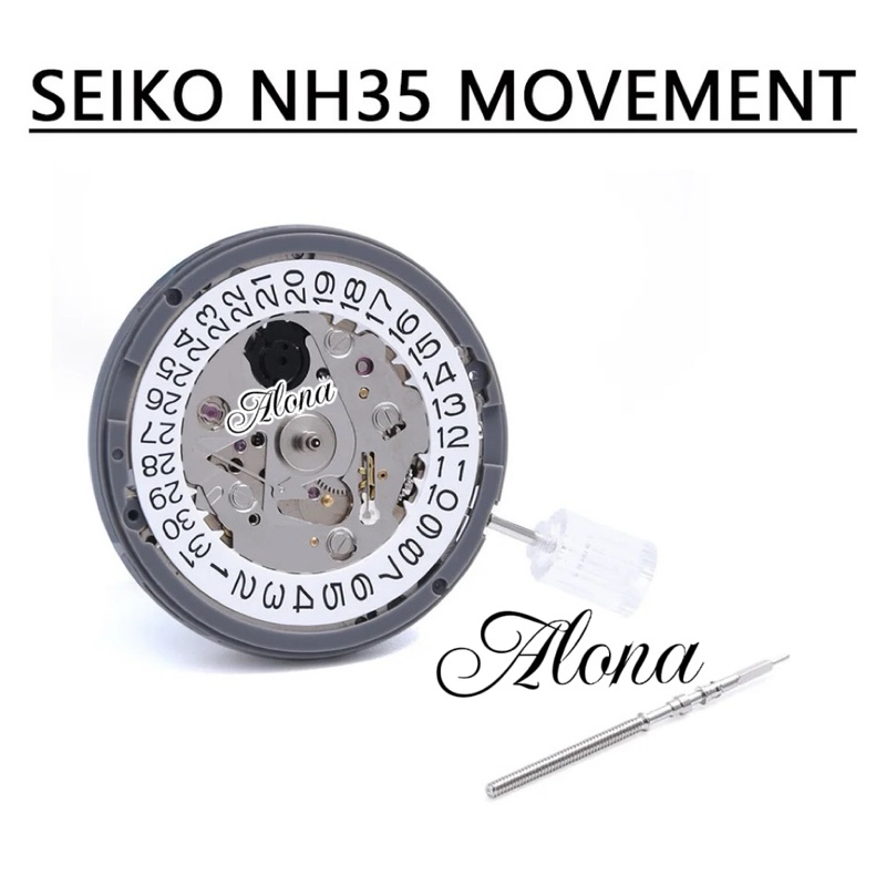 MESIN SEIKO TIME MODULE NH35 AUTOMATIC MOVEMENT HAND DATE 3 JARUM MESIN ORIGINAL NH35 TANGGAL SAMPIN