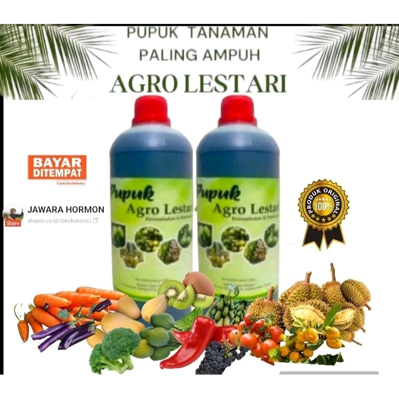 2 (dua) Pupuk Agro Lestari ukuran 1 Liter 2 botol Pupuk organik agro lestari penyubur perangsang dan