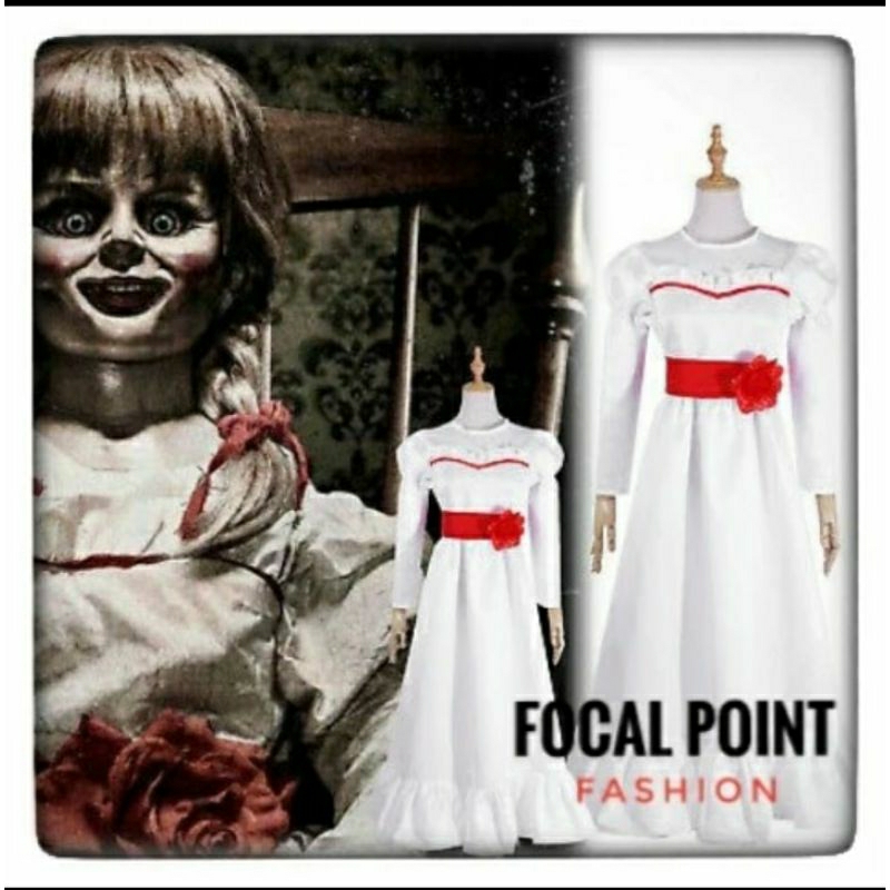 kostum Annabelle wanita dewasa horor Halloween party costume