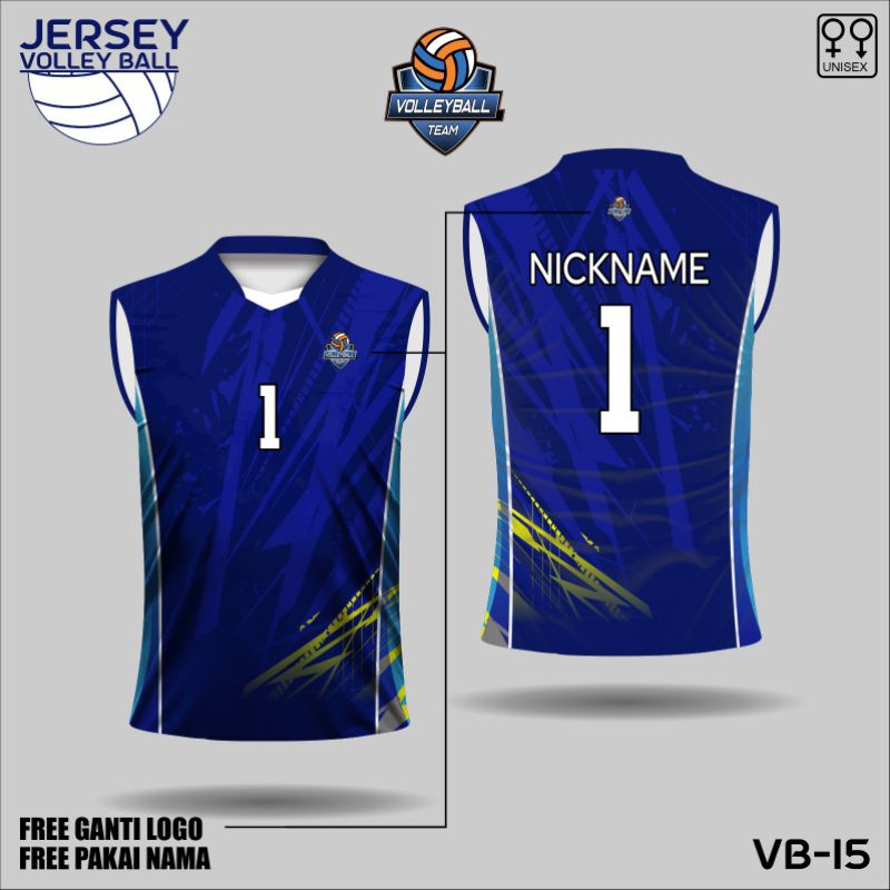 jersey voli kaos singlet voli baju olahraga voli dewasa free custom